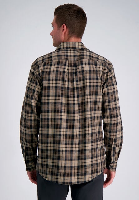 Long Sleeve Flannel Plaid Shirt, Mocha