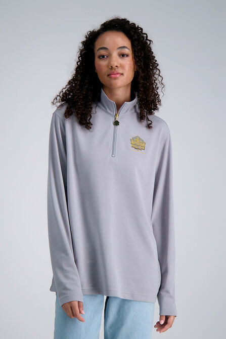 Pro Football Hall of Fame X Haggar &ndash; Long Sleeve Ribbed Quarter Zip, Silver view# 2