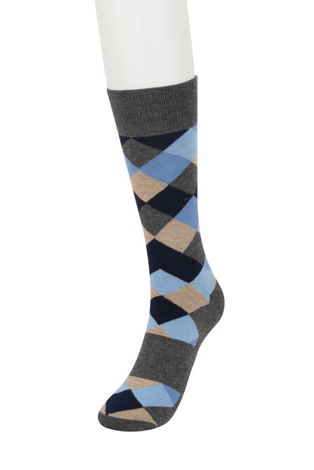 Charcoal Argyle Socks, Bean view# 1