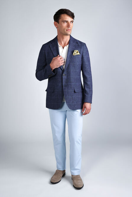J.M. Haggar Premium Windowpane Blazer, Chambray view# 3