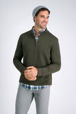 Quarter Zip Mock Neck, Dark Green view# 1