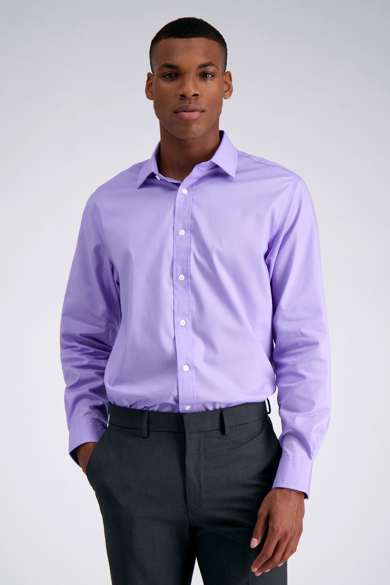 Haggar Premium Comfort Performance Cotton Dress Shirt - Lavendar Purple (HAG029HE449 Clothing Shirts & Tops) photo