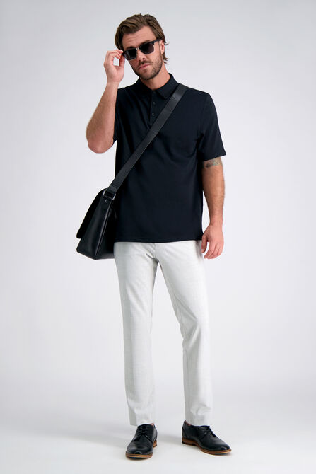 2-Color Pique Polo, Black view# 3