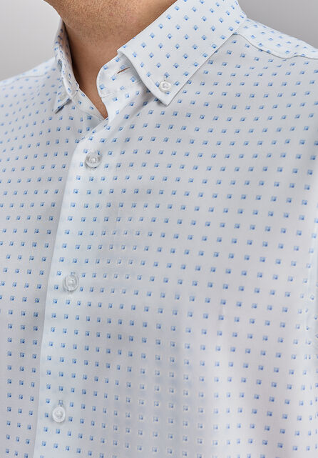 Short Sleeve Performance Button-Down Shirt, Lt Blue
