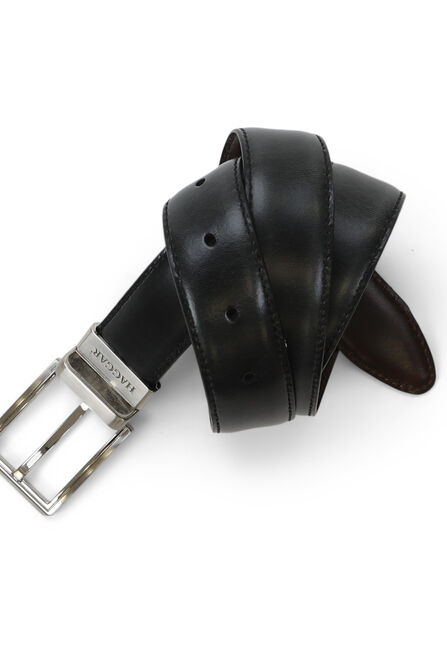 Reversible Leather Dress Belt, Black view# 1