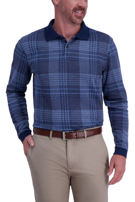 Houndstooth Long Sleeve Polo,  view# 1