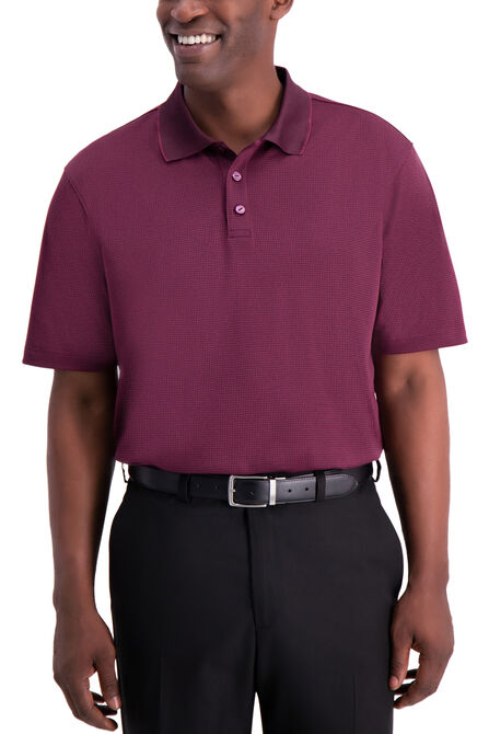 Cool 18&reg; Houndstooth Polo, Oxblood Htr view# 1