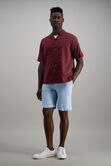Short Sleeve Tropical Camp Shirt, Heather Burgundy view# 3