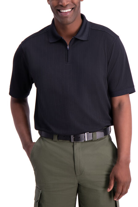 Waffle Golf Polo, Black view# 1