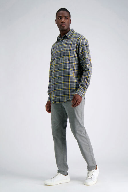 Long Sleeve Flannel Shirt, Yellow view# 4
