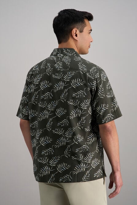Short Sleeve Tropical Camp Shirt, Charcoal view# 4