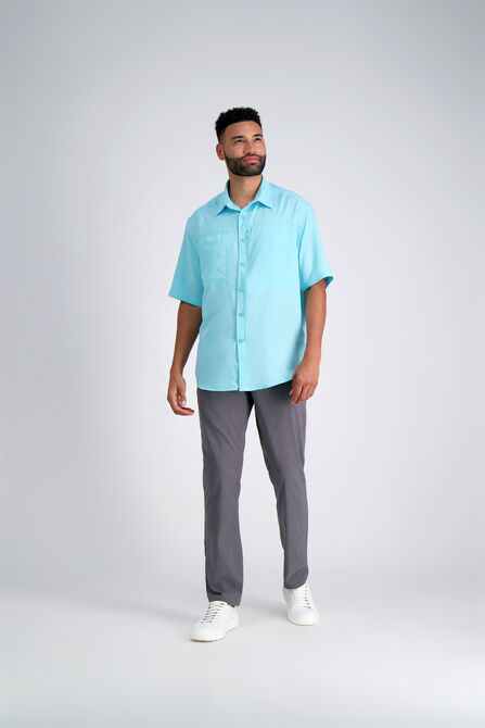 Dobby Button Down Shirt, Turquoise view# 3