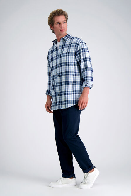 Long Sleeve Flannel Shirt, Light Blue view# 5