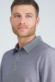 Long Sleeve 2-Color Pique Polo, Med Grey view# 5