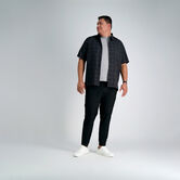 Big &amp; Tall Microfiber Plaid Shirt, Black view# 3