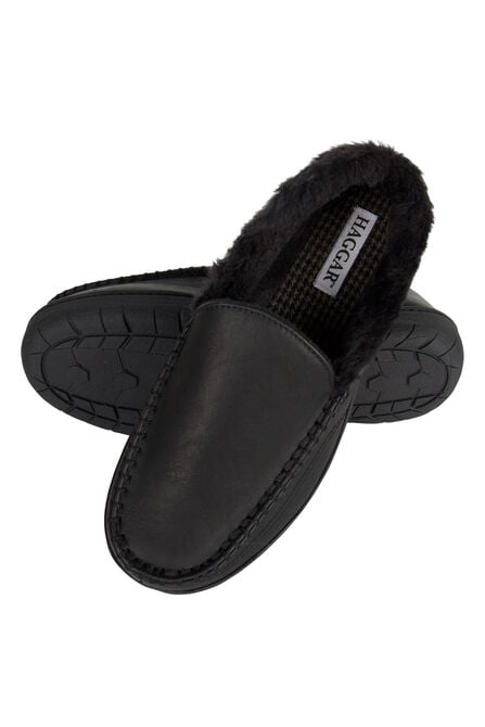 Smooth Venitian Slippers, Black view# 1