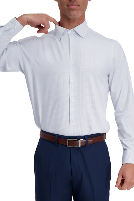 J.M. Haggar Tech Performance Dress Shirt - Check, Sky view# 3