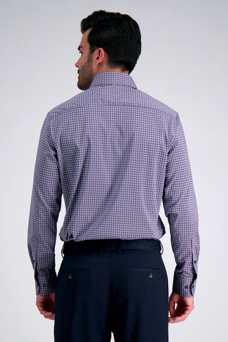 Premium Performance Dress Shirt - White and Blue Check, Blue view# 2