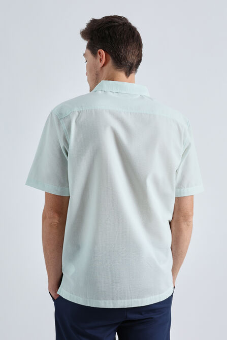 Short Sleeve Seersucker Camp Shirt, SEAFOAM view# 2