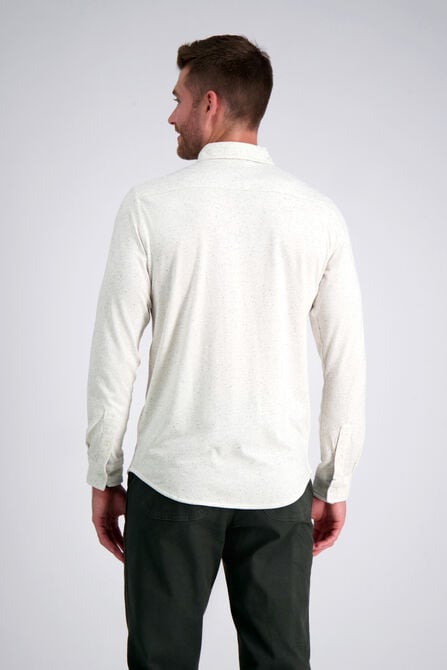 Long Sleeve Jersey Button Down Shirt, Light Grey view# 2