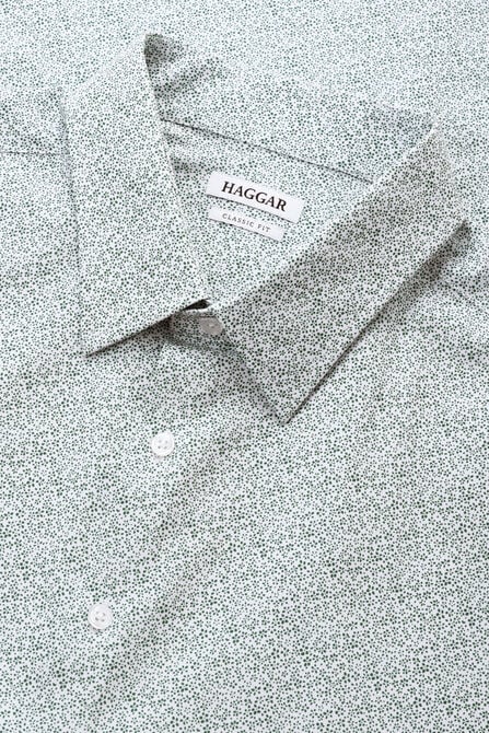 Tall Smart Wash&reg; Dress Shirt - Forest Floral Print, Medium Green view# 4