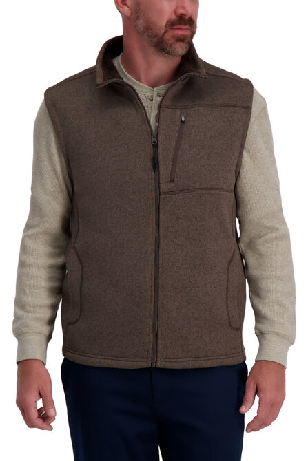 Bonded Fleece Sweater Vest,  Walnut view# 1