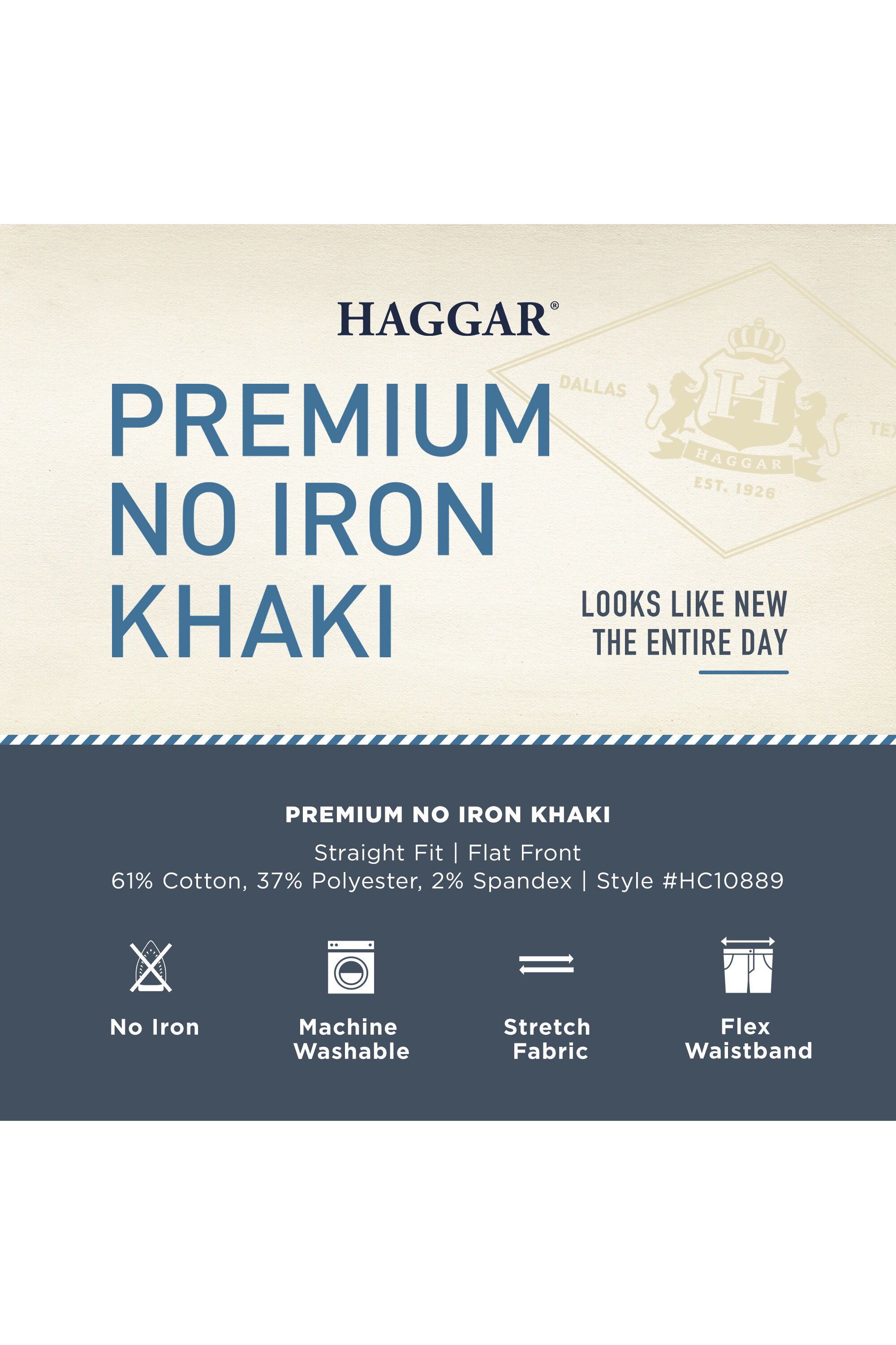 haggar straight fit premium no iron khaki
