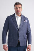 Big &amp; Tall J.M. Haggar Plaid Windowpane Linen Sport Coat, Chambray view# 1