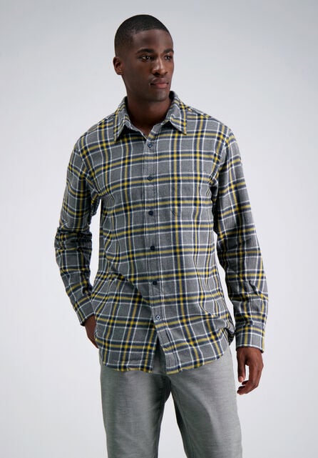 Long Sleeve Flannel Shirt, Yellow