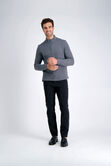 Quarter Zip Mock Neck, Charcoal Htr view# 3