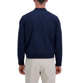 Stretch Gabardine Solid Full-Zip Bomber Jacket, Navy view# 3