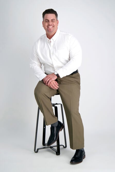 Big &amp; Tall E-CLO&trade; Stria Dress Pant, Khaki view# 5