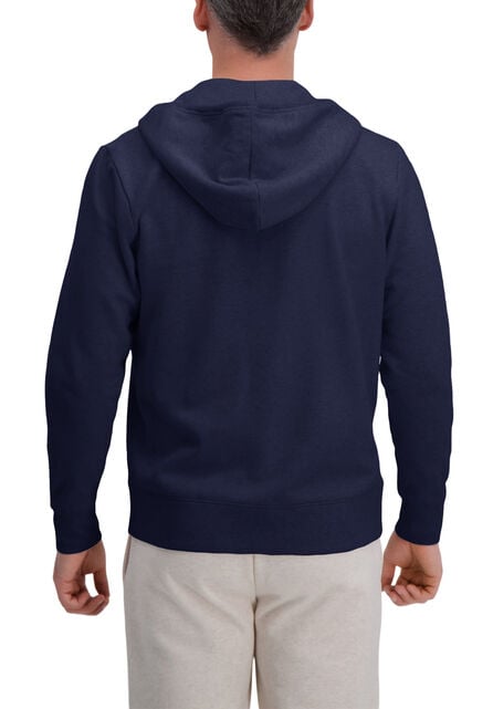 Full Zip Solid Fleece Hoodie Sweatshirt, Dark Navy