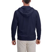 Full Zip Solid Fleece Hoodie Sweatshirt, Dark Navy view# 2