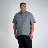 Big &amp; Tall Microfiber Plaid Shirt, Black Marl view# 1