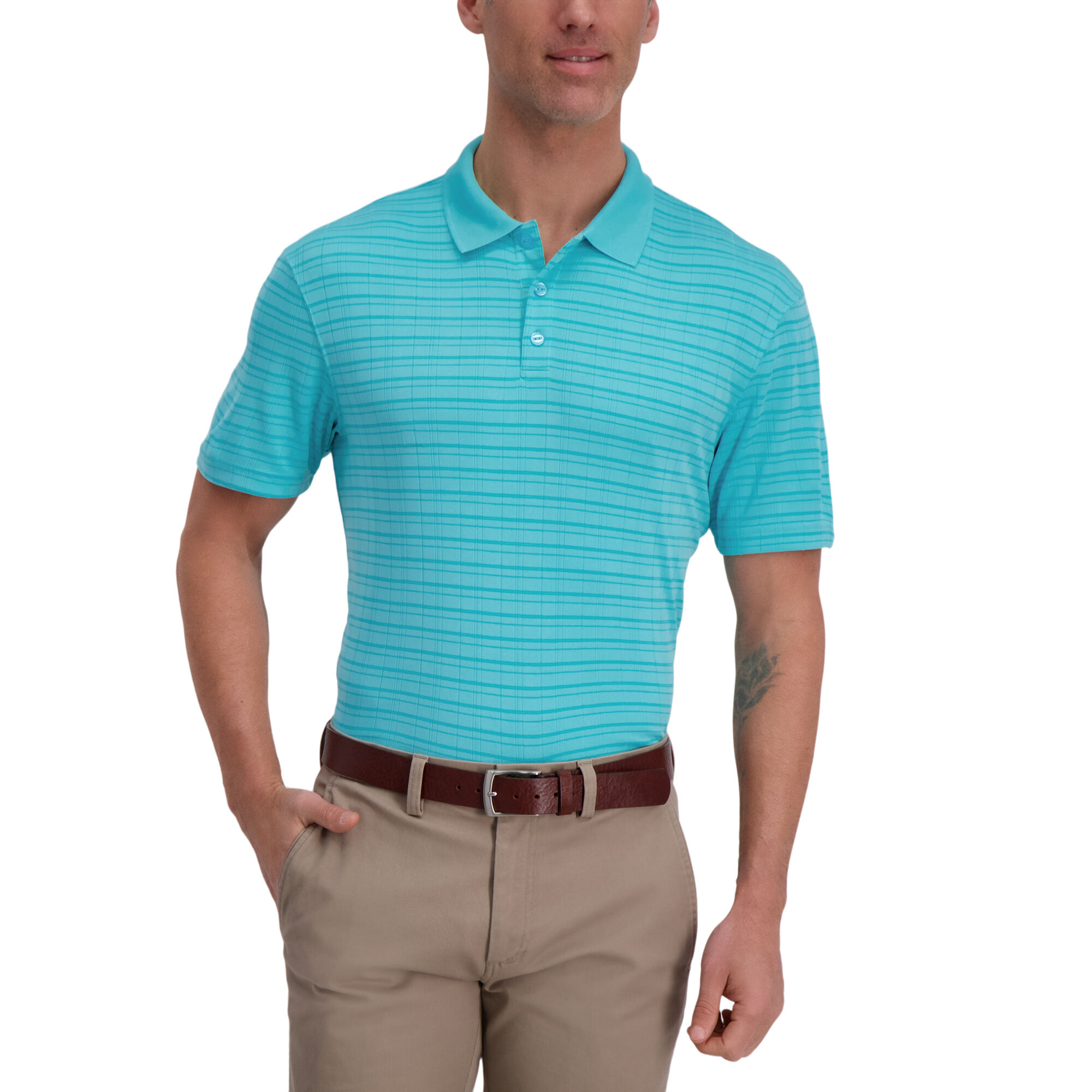 Cool 18 Pro Striped Golf Polo