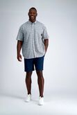 Big &amp; Tall Short Sleeve Button-Down Linen Shirt, White view# 3
