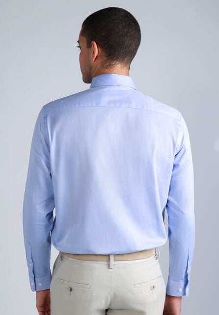 Premium Comfort Dress Shirt - Blue Herringbone , Blue
