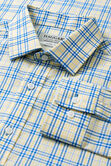 Premium Comfort Performance Cotton Dress Shirt - White and Yellow Plaid, White view# 4