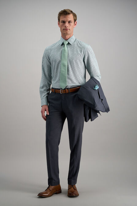 Smart Wash&reg; Dress Shirt - Forest Floral Print, Medium Green view# 3