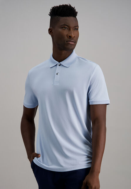 Short Sleeve Pique Polo, Sky
