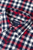 Long Sleeve Flannel Plaid Shirt, Red view# 4