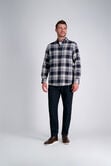 Long Sleeve Brushed Cotton Plaid Shirt, Brown Heather view# 3