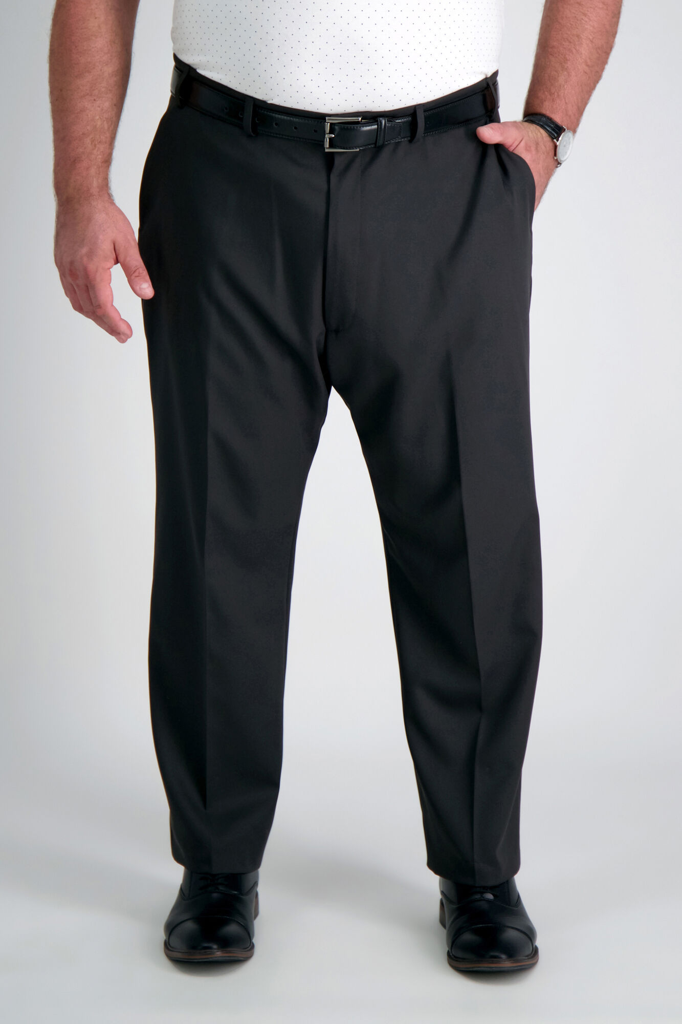 Haggar Big & Tall Active Series Herringbone Suit Pant Black / Charcoal (HY90243 Clothing Pants) photo