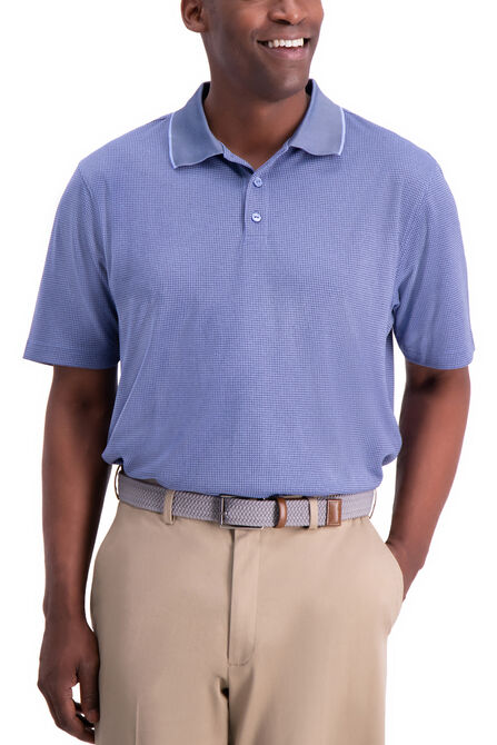 Cool 18&reg; Houndstooth Polo, Denim Blue view# 1