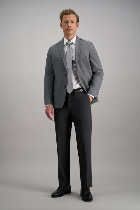 J.M. Haggar 4-Way Stretch Dress Pant, Charcoal Htr view# 3