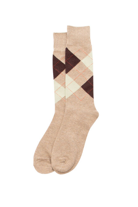 Argyle w/ Overplaid Socks, Brown Heather view# 1