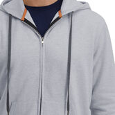 Full Zip Solid Fleece Hoodie Sweatshirt, Heather Grey view# 3