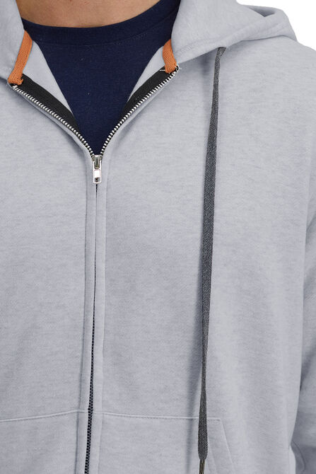 Full Zip Solid Fleece Hoodie Sweatshirt,  view# 6