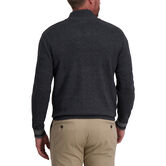 Full Zip Contrast Sweater, Navy Heather view# 2